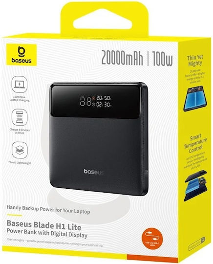 Baseus Blade H1 Lite Power Bank 20000mAh 100W με 2 Θύρες USB-A και 2 Θύρες USB-C Power Delivery / Quick Charge 3.0 / Quick Charge 4.0 Μαύρο - Image 2