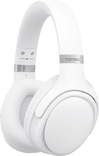 Tonsil Ασύρματα Bluetooth Over Ear Ακουστικά με Ραδιόφωνο με 55 ώρες Λειτουργίας Λευκά - Image 5