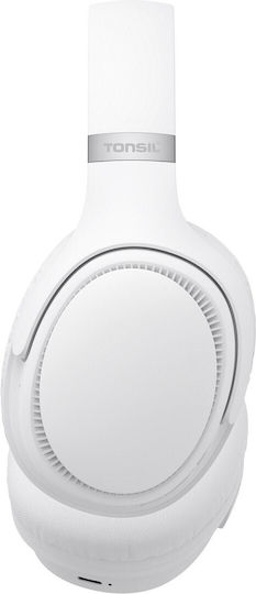 Tonsil Ασύρματα Bluetooth Over Ear Ακουστικά με Ραδιόφωνο με 55 ώρες Λειτουργίας Λευκά - Image 4