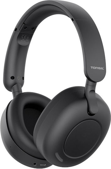 Tonsil Ασύρματα Bluetooth Over Ear Ακουστικά Μαύρα