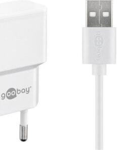 Goobay Φορτιστής με 2 Θύρες USB-A και Καλώδιο micro USB 12W Λευκός (44985)
