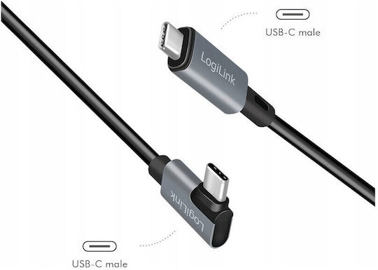 LogiLink USB 2.0 Cable USB-C male - USB-C 100W Μαύρο 2m CU0183 - Image 3