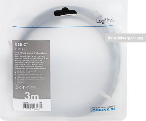 LogiLink USB 2.0 Cable USB-C male - USB-C 100W Μαύρο 2m CU0183 - Image 6