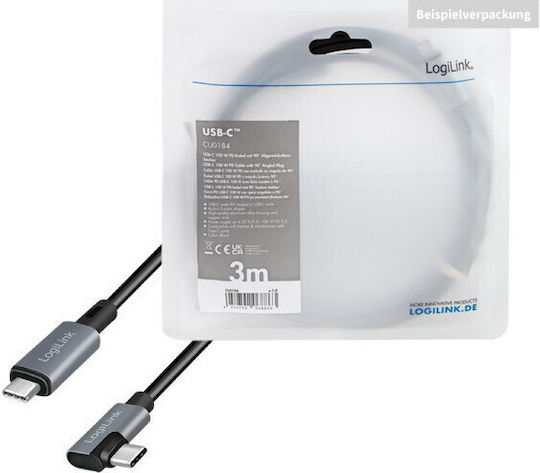 LogiLink USB 2.0 Cable USB-C male - USB-C 100W Μαύρο 2m CU0183 - Image 7