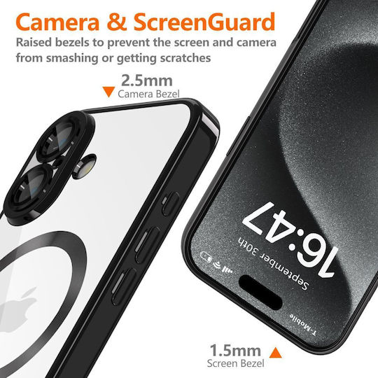 Tech-Protect Magflex Back Cover Σιλικόνης Διάφανο / Μαύρο (iPhone 17e / 16e) - Image 2