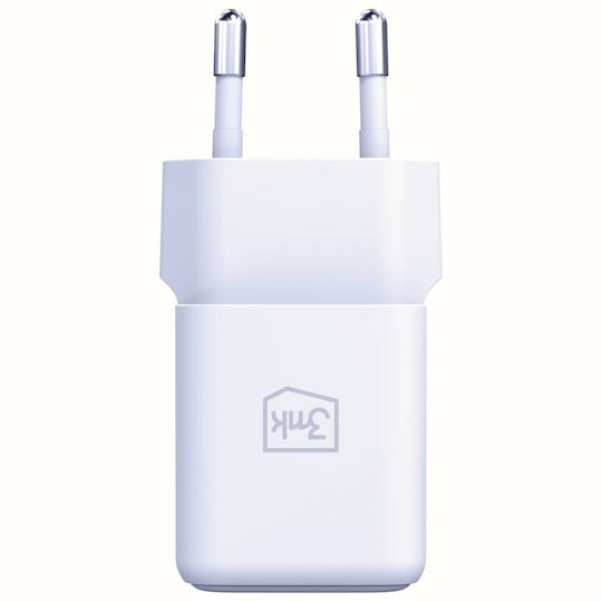 3MK Φορτιστής Χωρίς Καλώδιο GaN με Θύρα USB-A και Θύρα USB-C 20W Power Delivery / Quick Charge 4+ Λευκός (Hyper) - Image 2