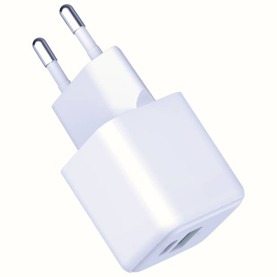 3MK Φορτιστής Χωρίς Καλώδιο GaN με Θύρα USB-A και Θύρα USB-C 20W Power Delivery / Quick Charge 4+ Λευκός (Hyper) - Image 6