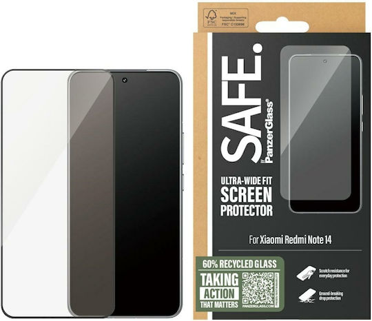 PanzerGlass Tempered Glass Μαύρο (Xiaomi Redmi Note 14 by PanzerGlass) SARNUWFG59219