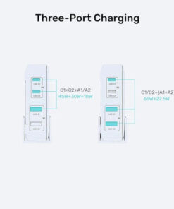 Alternative view of Unitek Φορτιστής Χωρίς Καλώδιο GaN με 2 Θύρες USB-A και 2 Θύρες USB-C 100W Quick Charge 3.0 Λευκός (P1229AWH)