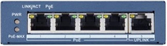 Hikvision DS-3E0505P-E Unmanaged L2 PoE+ Switch με 4 Θύρες Gigabit (1Gbps) Ethernet - Image 4