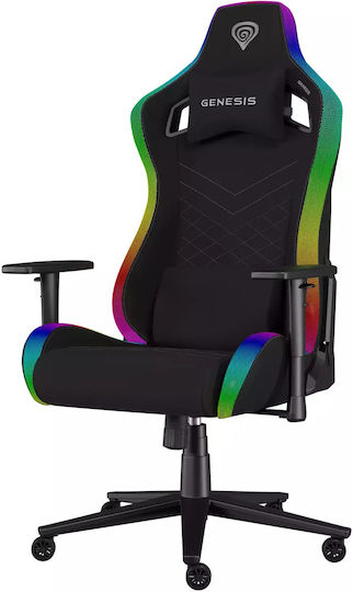 Genesis Trit 660 Υφασμάτινη Καρέκλα Gaming με Ρυθμιζόμενα Μπράτσα και RGB Φωτισμό Μαύρη - Image 6