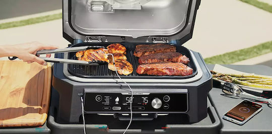 Ninja Woodfire Pro Connect XL Επιτραπέζια Ηλεκτρική Ψησταριά Αυλακωτής Πλάκας 1700W με Καπάκι και Ρυθμιζόμενο Θερμοστάτη OG901EU - Image 11