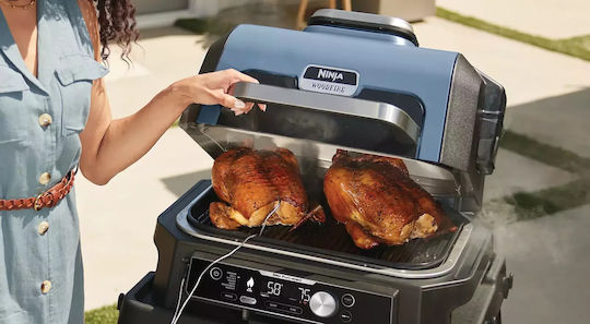 Ninja Woodfire Pro Connect XL Επιτραπέζια Ηλεκτρική Ψησταριά Αυλακωτής Πλάκας 1700W με Καπάκι και Ρυθμιζόμενο Θερμοστάτη OG901EU - Image 8