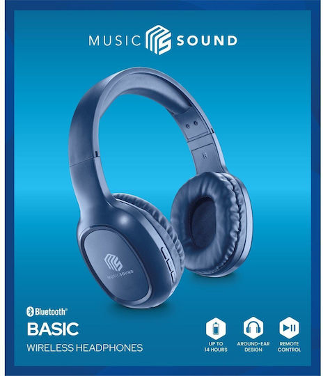 Cellular Line Music Sound Ασύρματα / Ενσύρματα Over Ear Ακουστικά με 8 ώρες Λειτουργίας Μπλε - Image 8