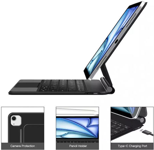 Tech-Protect Smartcase Flip Cover με Πληκτρολόγιο Μαύρη (iPad Air 10.9” 4/5 (2020-2022), iPad 11” 6/7 (2024-2025)) - Image 2