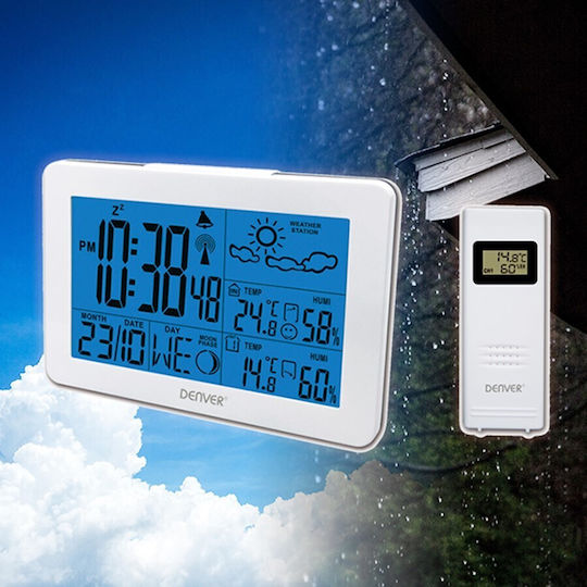 Denver WS-530 S0426444 Ασύρματος Μετεωρολογικός Σταθμός Ψηφιακός Επιτραπέζιος Λευκός - Image 2