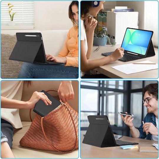 Tech-Protect SC PEN Flip Cover με Πληκτρολόγιο στα Αγγλικά US Μαύρη (Galaxy Tab S10 FE+ Plus X620/X626B) - Image 2