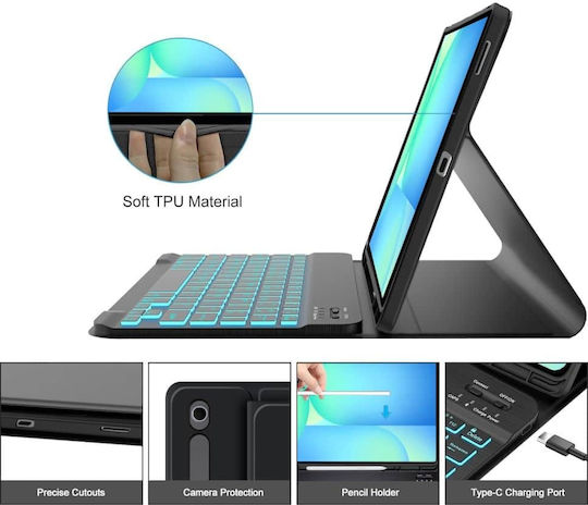 Tech-Protect SC PEN Flip Cover με Πληκτρολόγιο στα Αγγλικά US Μαύρη (Galaxy Tab S10 FE+ Plus X620/X626B) - Image 3