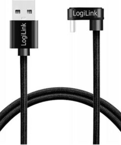 Alternative view of LogiLink Braided USB 2.0 Cable USB-C male - USB-A Μαύρο 1m CU0192