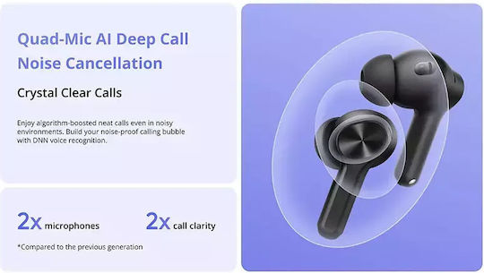 Realme Buds T200 Lite Bluetooth Handsfree Ακουστικά με Αντοχή στον Ιδρώτα και Θήκη Φόρτισης Μαύρα - Image 3