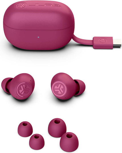 Jlab Go Pop ANC In-ear Bluetooth Handsfree Ακουστικά με Θήκη Φόρτισης Fuchsia - Image 3