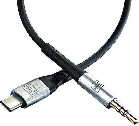 3MK USB 2.0 Cable USB-C male - 3.5mm Μαύρο 1m - Image 10