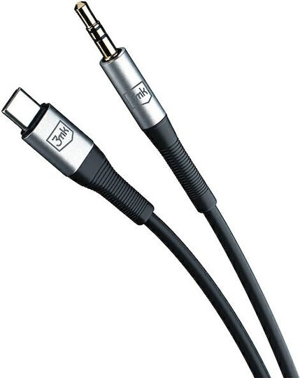 3MK USB 2.0 Cable USB-C male - 3.5mm Μαύρο 1m - Image 7