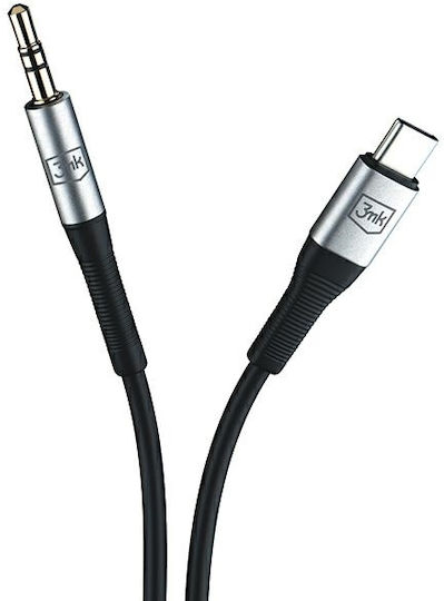 3MK USB 2.0 Cable USB-C male - 3.5mm Μαύρο 1m - Image 6