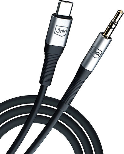 3MK USB 2.0 Cable USB-C male - 3.5mm Μαύρο 1m - Image 4