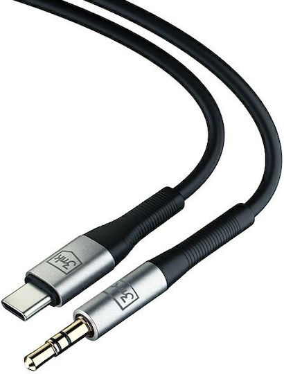 3MK USB 2.0 Cable USB-C male - 3.5mm Μαύρο 1m - Image 12
