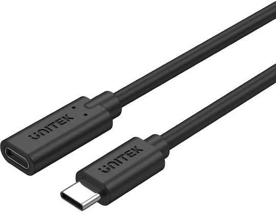 Unitek USB 3.2 Cable USB-C male - USB-C female 100W Μαύρο 1m (C14086BK-1M) - Image 4