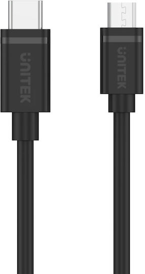 Unitek USB 2.0 Cable USB-C male - micro USB-A Μαύρο 1m (Y-C473BK) - Image 5