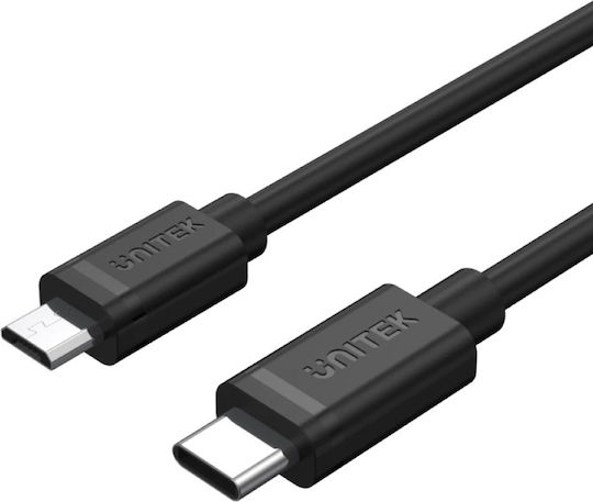 Unitek USB 2.0 Cable USB-C male - micro USB-A Μαύρο 1m (Y-C473BK) - Image 4