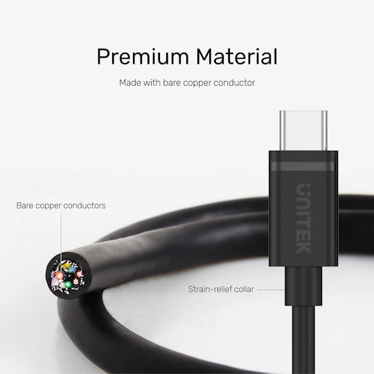 Unitek USB 2.0 Cable USB-C male - micro USB-A Μαύρο 1m (Y-C473BK) - Image 8