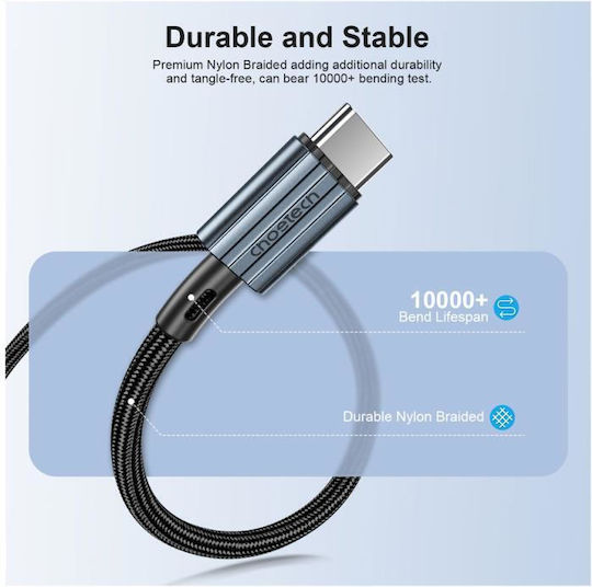 Choetech USB 2.0 Cable USB-C male - USB-C 60W Μαύρο 1.2m - Image 6