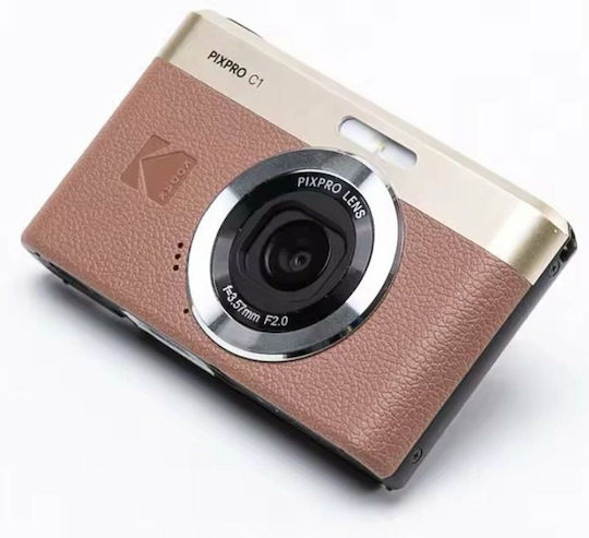 Kodak Pixpro C1 Compact Φωτογραφική Μηχανή 13MP Οπτικού Ζουμ 4x Καφέ - Image 2