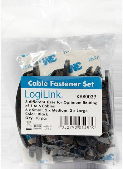 LogiLink KAB0039 Clips Οργάνωσης Καλωδίων 10τμχ Μαύρο - Image 3