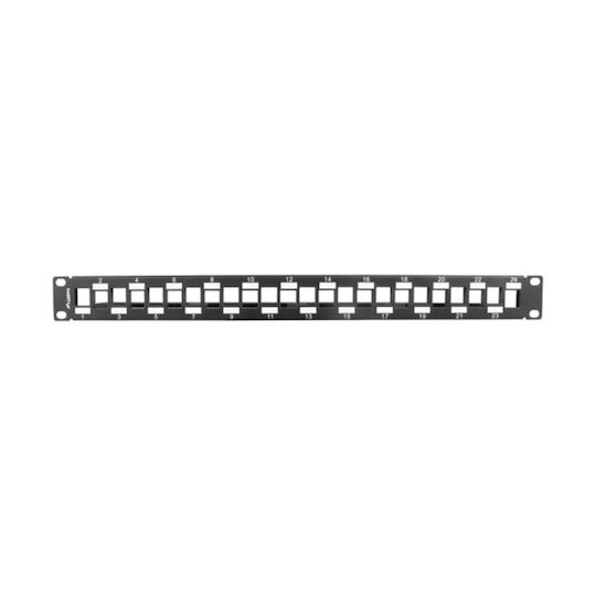 Lanberg Patch Panel Keystone για Rack 1U 19" 24 Θυρών Μαύρο PPKS-1224-B - Image 2