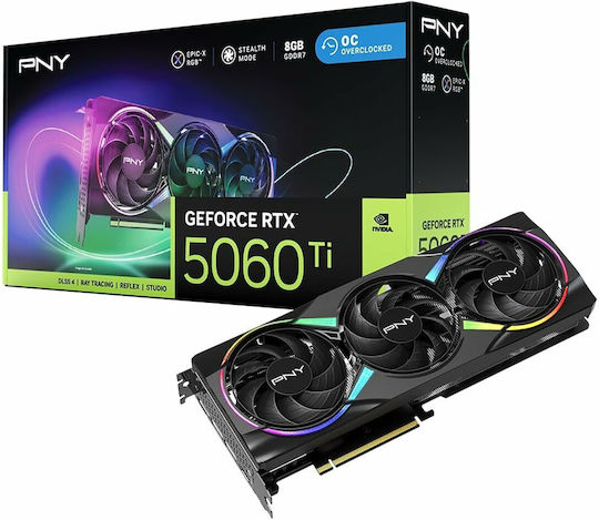 PNY GeForce RTX 5060 Ti 8GB GDDR7 EPIC-X RGB OC TRIPLE FAN Κάρτα Γραφικών VCG5060T8TFXXPB1-O - Image 4