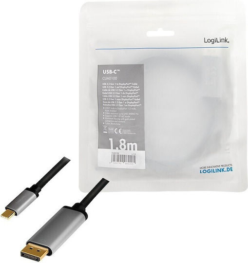 LogiLink USB 3.2 Cable USB-C male - DisplayPort Χρυσό 18m CUA0100 - Image 5