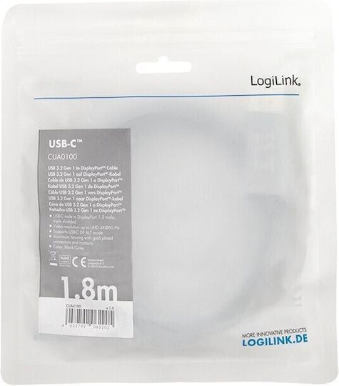 LogiLink USB 3.2 Cable USB-C male - DisplayPort Χρυσό 18m CUA0100 - Image 4