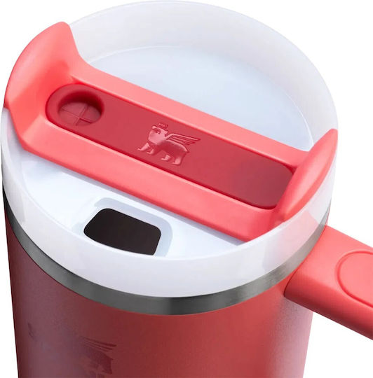Stanley Quencher H2.0 FlowState Ανακυκλώσιμο Handled Tumbler Θερμός Ανοξείδωτο BPA Free 890ml Hot Coral με Καλαμάκι και Λαβή 10-10827-951 - Image 3