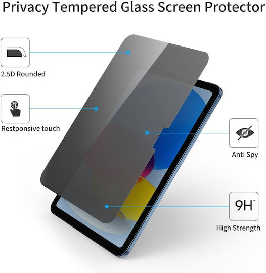 Tech-Protect Privacy Tempered Glass (iPad 10.9” 2022, iPad 11” 2025) Μαύρο - Image 4