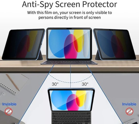 Tech-Protect Privacy Tempered Glass (iPad 10.9” 2022, iPad 11” 2025) Μαύρο - Image 8