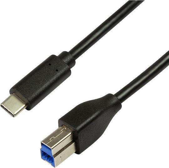 LogiLink USB 2.0 Cable USB-C male - USB-B Μαύρο 2m CU0163 - Image 3