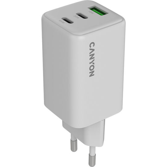 Canyon Φορτιστής Χωρίς Καλώδιο GaN με Θύρα USB-A και 2 Θύρες USB-C 65W Power Delivery Λευκός - Image 6