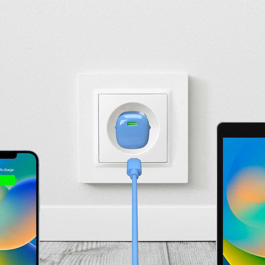Puro Φορτιστής Χωρίς Καλώδιο GaN με Θύρα USB-C 20W Power Delivery Μπλε (PUFCMTCUSBC20WGBLUE) - Image 3