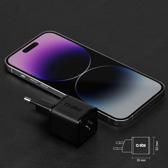 SBS Φορτιστής Χωρίς Καλώδιο GaN με Θύρα USB-C 20W Power Delivery Μαύρος (TRGAN1C20K) - Image 9