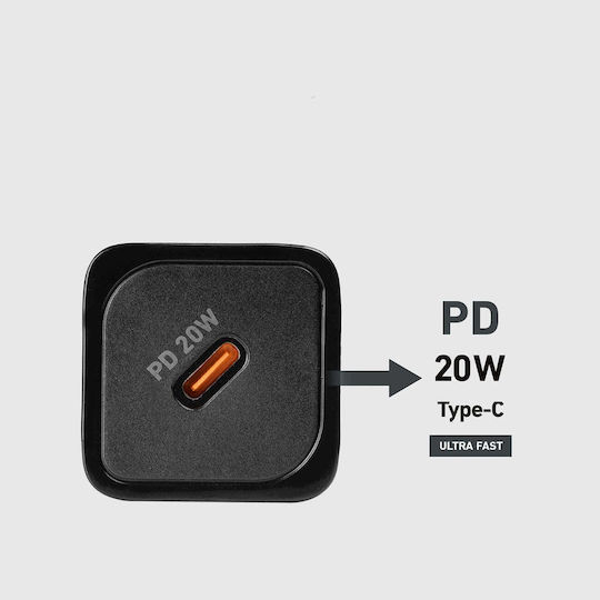 SBS Φορτιστής Χωρίς Καλώδιο GaN με Θύρα USB-C 20W Power Delivery Μαύρος (TRGAN1C20K) - Image 10