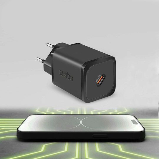 SBS Φορτιστής Χωρίς Καλώδιο GaN με Θύρα USB-C 45W Power Delivery Μαύρος (TRGAN1C45W) - Image 5